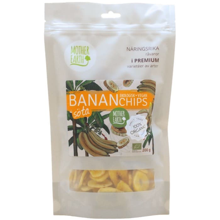 Mother Earth Bananchips Söta EKO 200g från Mother Earth – köp hos Delitea