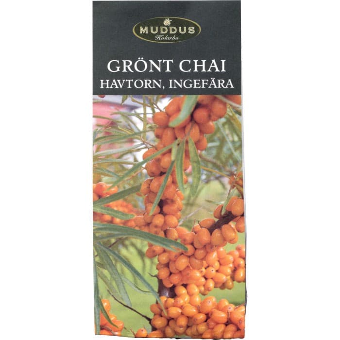MUDDUS Grönt Chai Havtorn & Ingefära 100g från MUDDUS - köp hos Delitea
