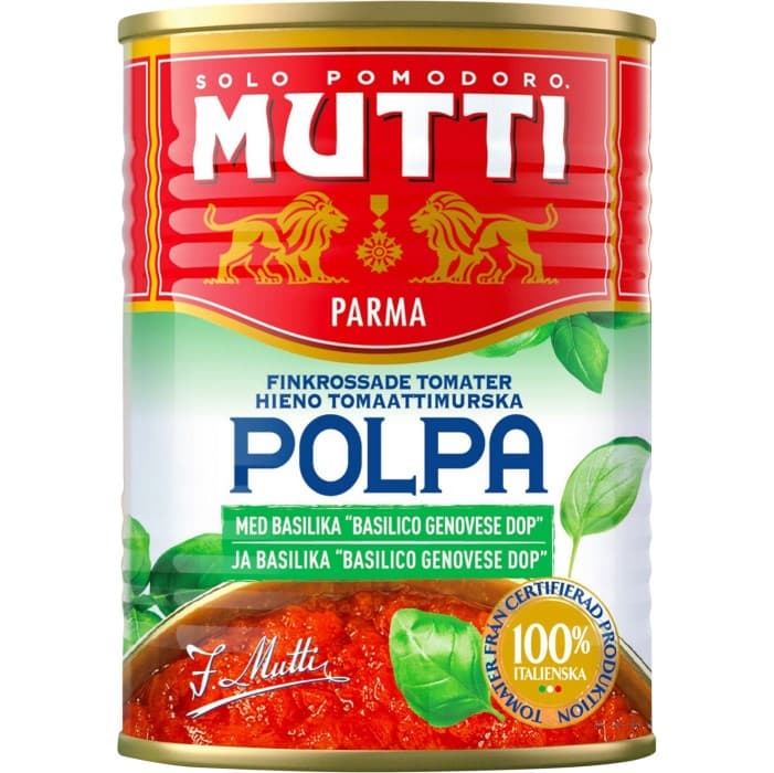 Mutti Krossade Tomater Basilika 400g