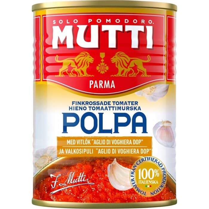 Mutti Krossade Tomater Vitlök 400g