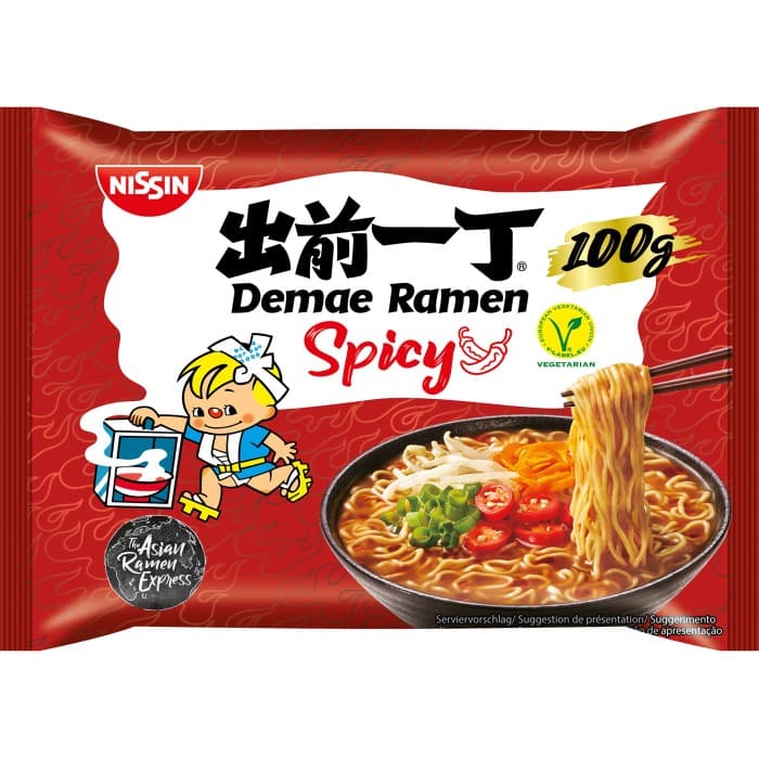 Nissin Demae Ramen Nudlar Spicy 100g – från Nissin – 9 kr – hos Delitea