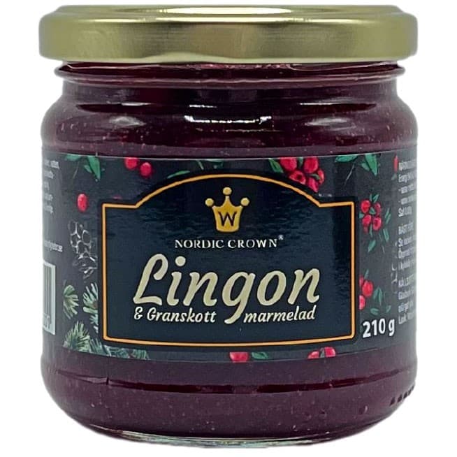 Nordic Crown Lingon & Granskott Marmelad 210g – från Nordic Crown – 49 kr – hos Delitea