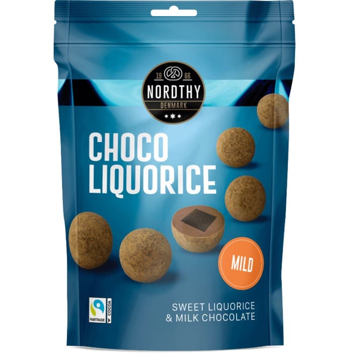 Nordthy Chokladlakritsbollar Mild 110g – från Nordthy – 25 kr – hos Delitea