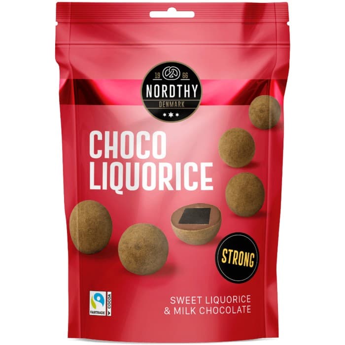 Nordthy Chokladlakritsbollar Stark 110g – från Nordthy – 25 kr – hos Delitea