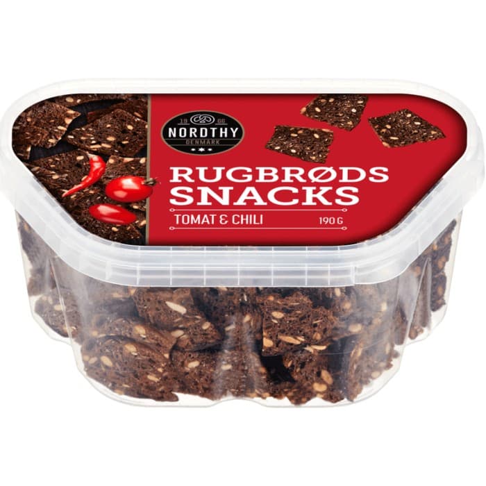 Nordthy Rågbrödssnacks Tomat & Chilli 190g – från Nordthy – 35 kr – hos Delitea