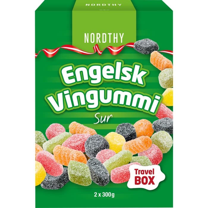 Nordthy Travelbox Engelsk Vingummi Sur 600g – från Nordthy – 79 kr – hos Delitea