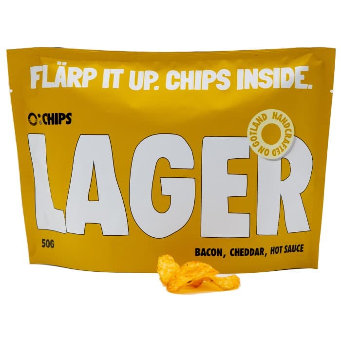 Ö-Chips Lager - Bacon, Cheddar & Hot Sauce 50g – från Ö-Chips – 22 kr – hos Delitea