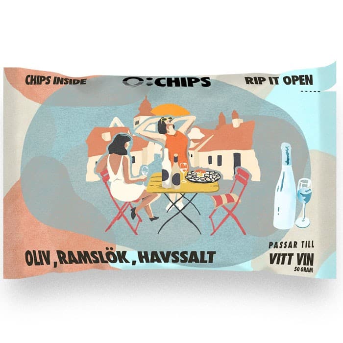 Ö-Chips Vitt Vin - Chips Oliv, Ramslök & Havssalt 50g – från Ö-Chips – 24 kr – hos Delitea