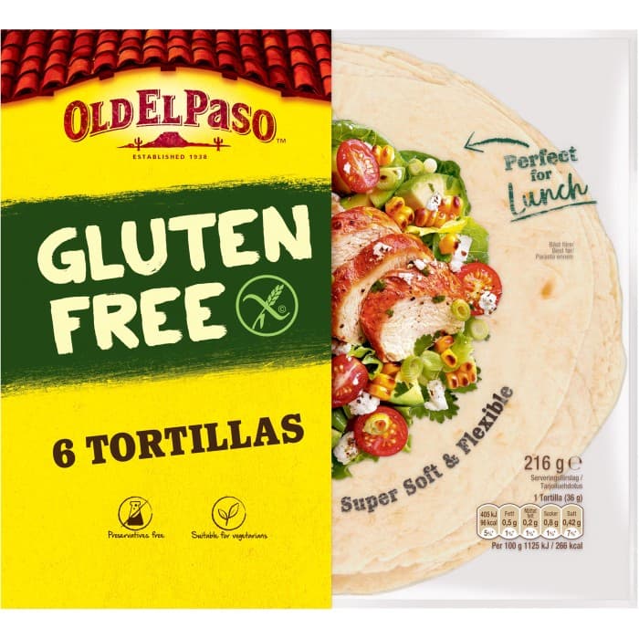Old El Paso Tortilla Glutenfri 216g – från Old El Paso – 39 kr – hos Delitea