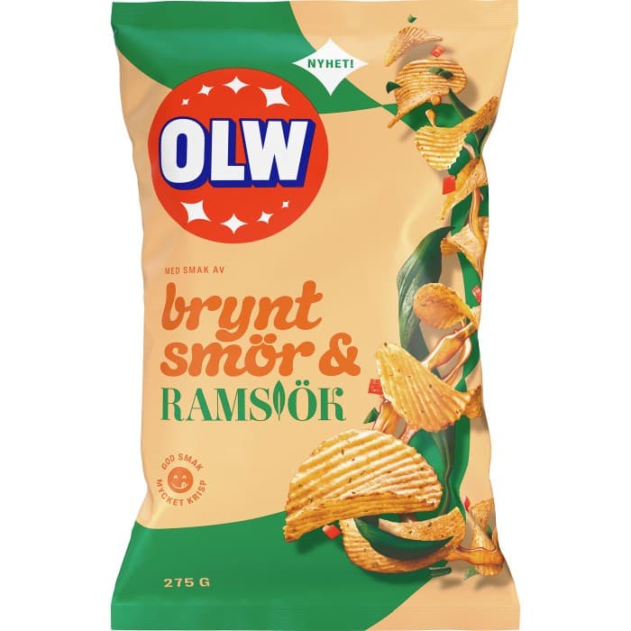 OLW Brynt Smör & Ramslök Chips 275g från OLW – köp hos Delitea