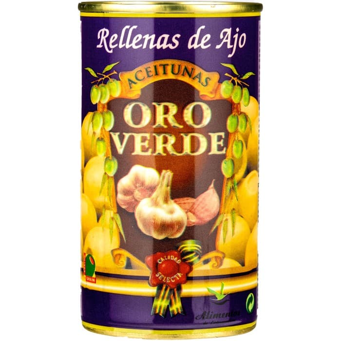 Oro Verde Manzanilla Oliver Vitlök 350g från Oro Verde – köp hos Delitea