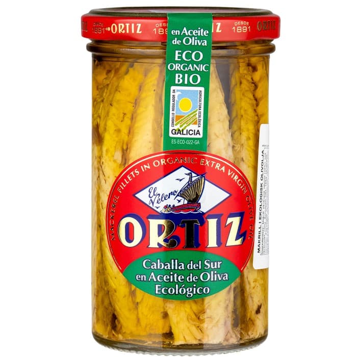 Ortiz Caballa Makrill i Ekologisk Olivolja Glas 250g från Ortiz – köp hos Delitea