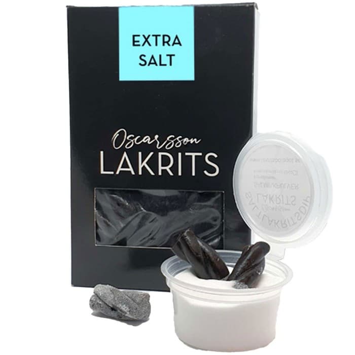 Oscarsson Lakrits Extra Salt med Salmiakdipp 170g – från Oscarsson – 79 kr – hos Delitea