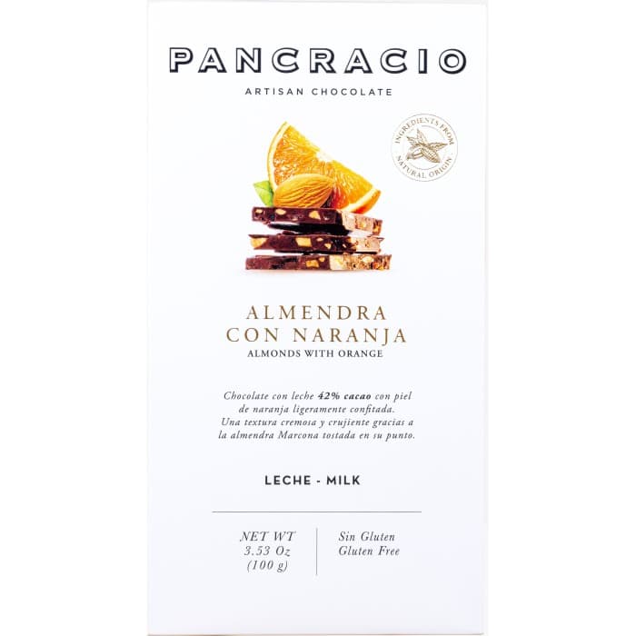 Pancracio Mjölkchoklad med Mandel & Apelsin 100g – från Pancracio – 55 kr – hos Delitea