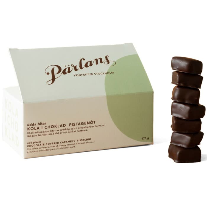 Pärlans Kola i Choklad Udda Bitar Pistagenöt 175g