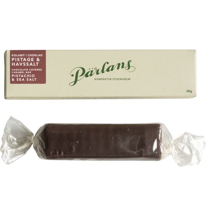 Pärlans Kolabit Pistage & Havssalt i Choklad 38g