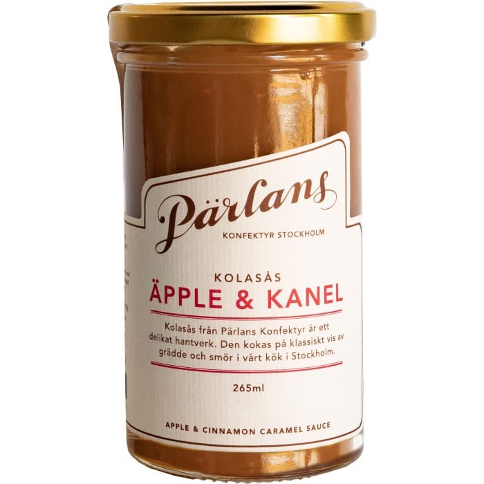 Pärlans Konfektyr Kolasås Äpple & Kanel 265ml – från Pärlans Konfektyr – 119 kr – hos Delitea