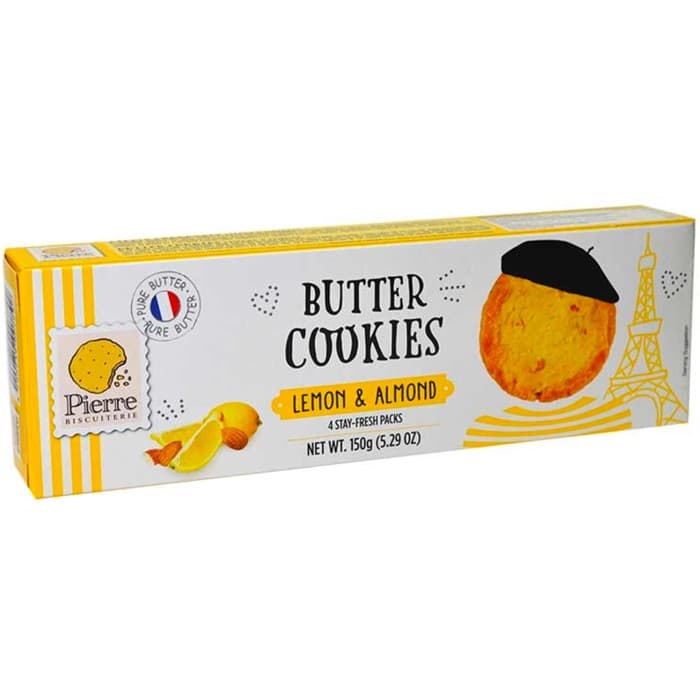 Pierre Biscuiterie Lemon & Almond Shortbread 150g från Pierre Biscuiterie – köp hos Delitea