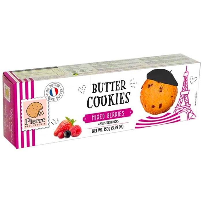 Pierre Biscuiterie Mixed Berries Shortbread 150g – från Pierre Biscuiterie – 45 kr – hos Delitea