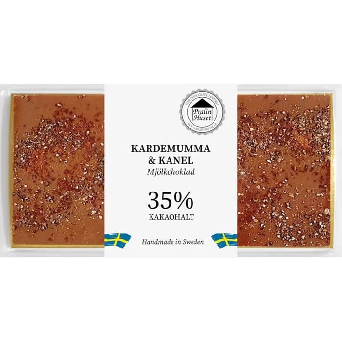 Pralinhuset 35% Mjölkchoklad Kardemumma & Kanel 100g – från Pralinhuset – 75 kr – hos Delitea