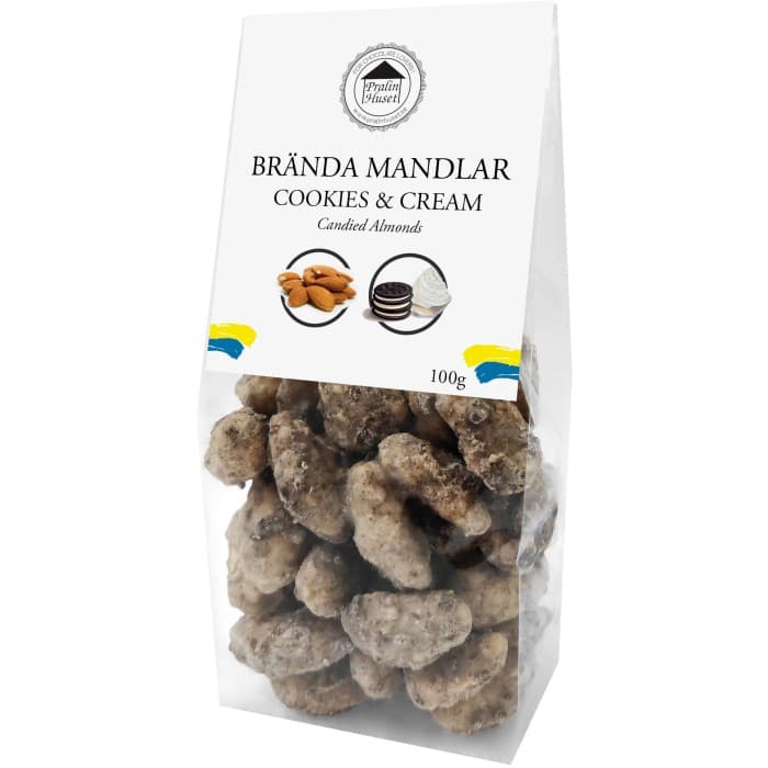 Pralinhuset Brända Mandlar Cookies & Cream 100g