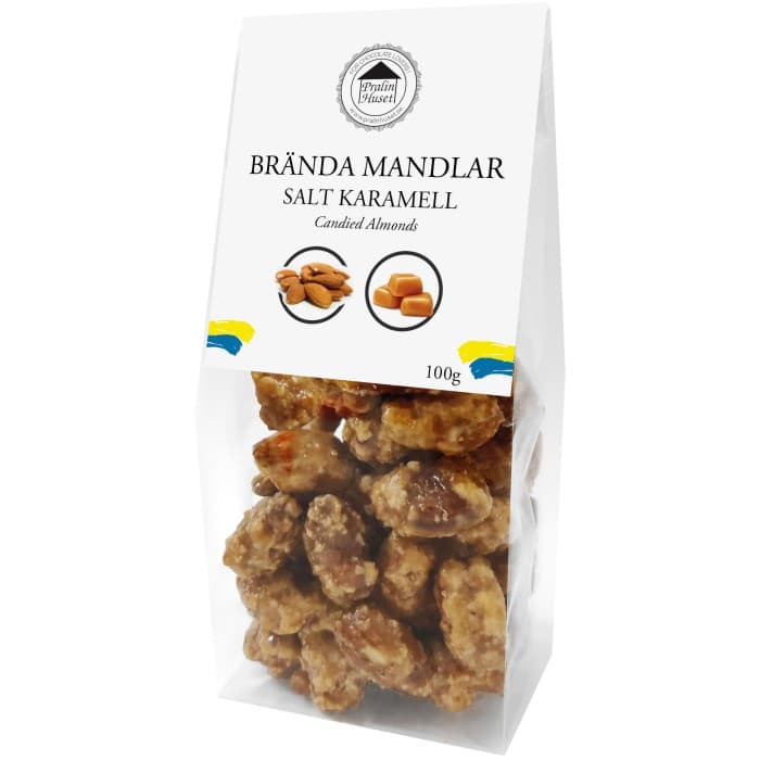 Pralinhuset Brända Mandlar Salt Karamell 100g