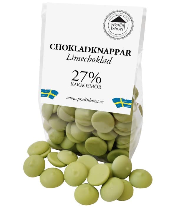 Pralinhuset Chokladknappar Limechoklad 100g