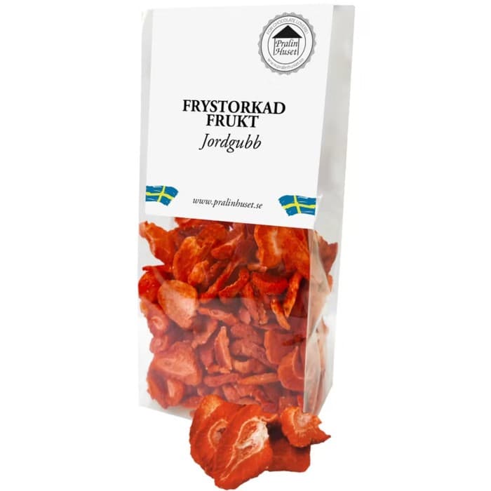 Pralinhuset Frystorkade Jordgubbar 25g – från Pralinhuset – 89 kr – hos Delitea