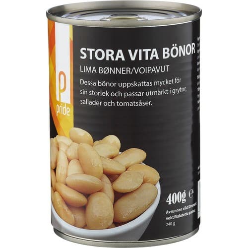 Pride Stora Vita Bönor 400g från Pride – köp hos Delitea