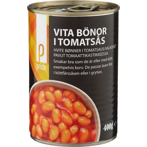 Pride Vita Bönor i Tomatsås 400g från Pride – köp hos Delitea