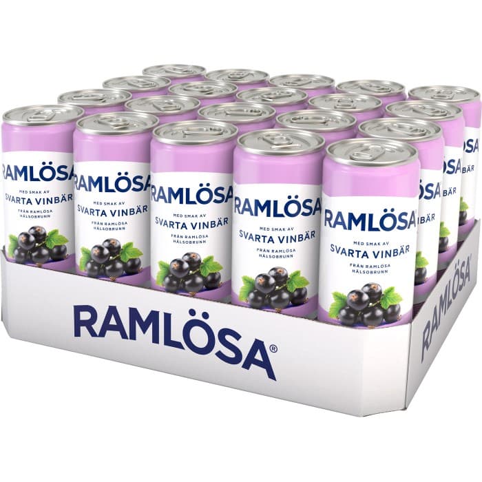Ramlösa Svarta Vinbär Burk 20x33cl – från Ramlösa – 132 kr – hos Delitea