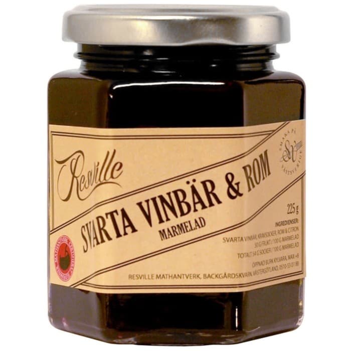 Resville Svart Vinbär & Rommarmelad 225g – från Resville – 103 kr – hos Delitea