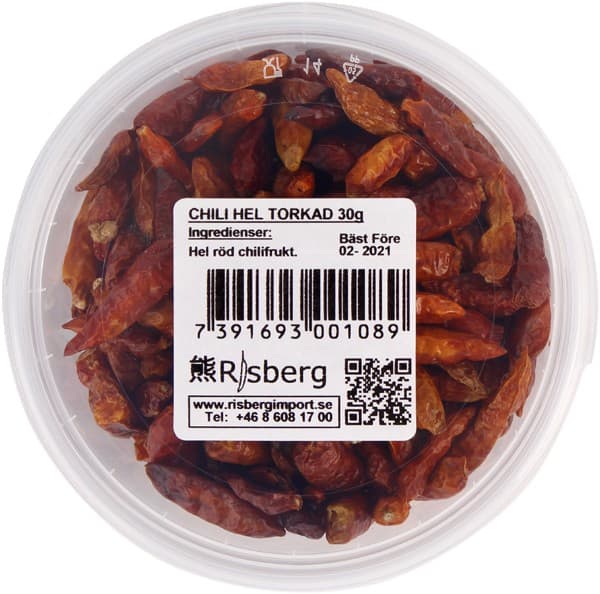 Risberg Chili Piripiri Torkad Hel 30g – från Risberg – 35 kr – hos Delitea