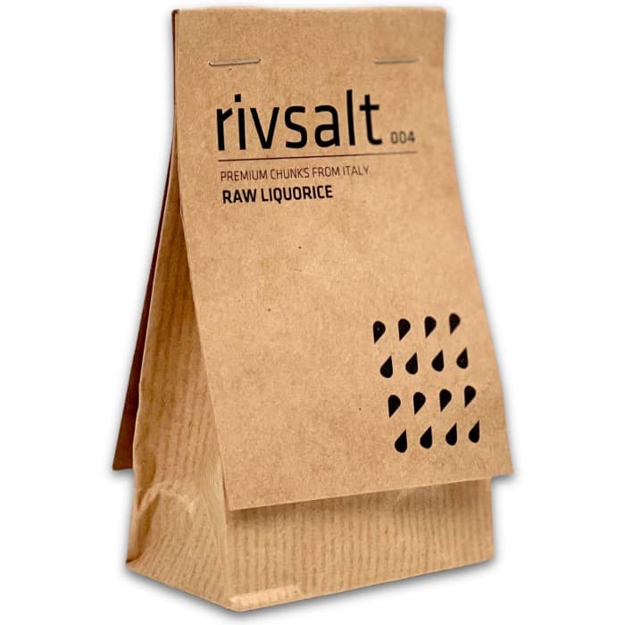 Rivsalt 004 RAW LIQUORICE - Papperspåse – från Rivsalt – 149 kr – hos Delitea