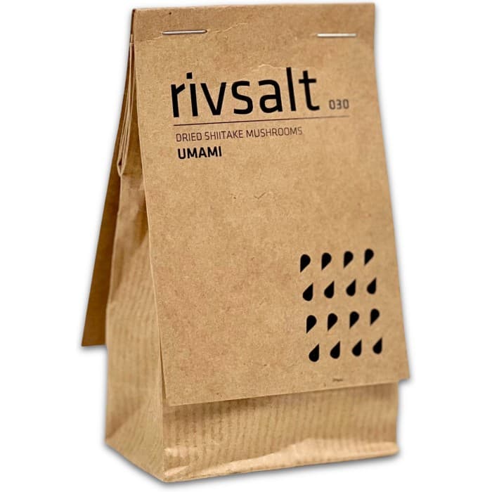 Rivsalt 030 UMAMI - Torkad Shiitakesvamp - Papperspåse från Rivsalt – köp hos Delitea