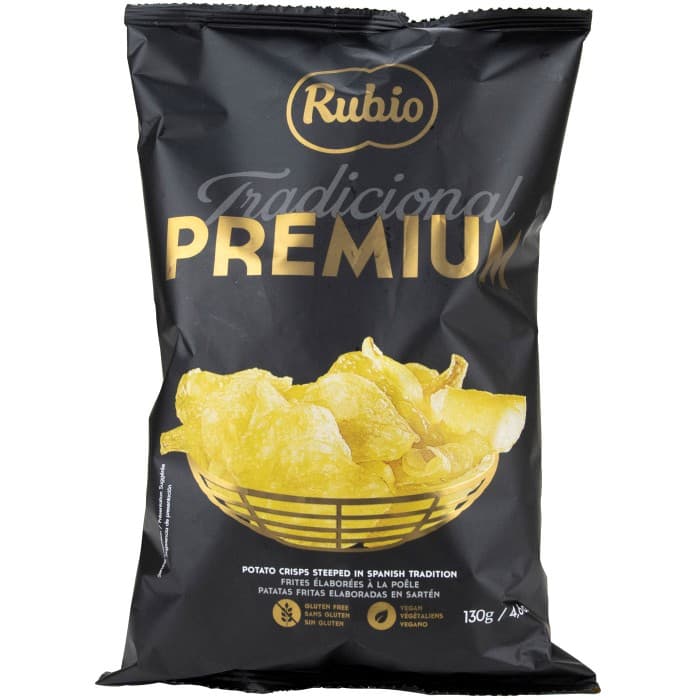 Rubio Premium Traditional Potatischips 130g – från Rubio – 35 kr – hos Delitea