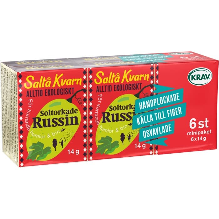 Saltå Kvarn Russin Minipack 6x14g – från Saltå Kvarn – 16 kr – hos Delitea