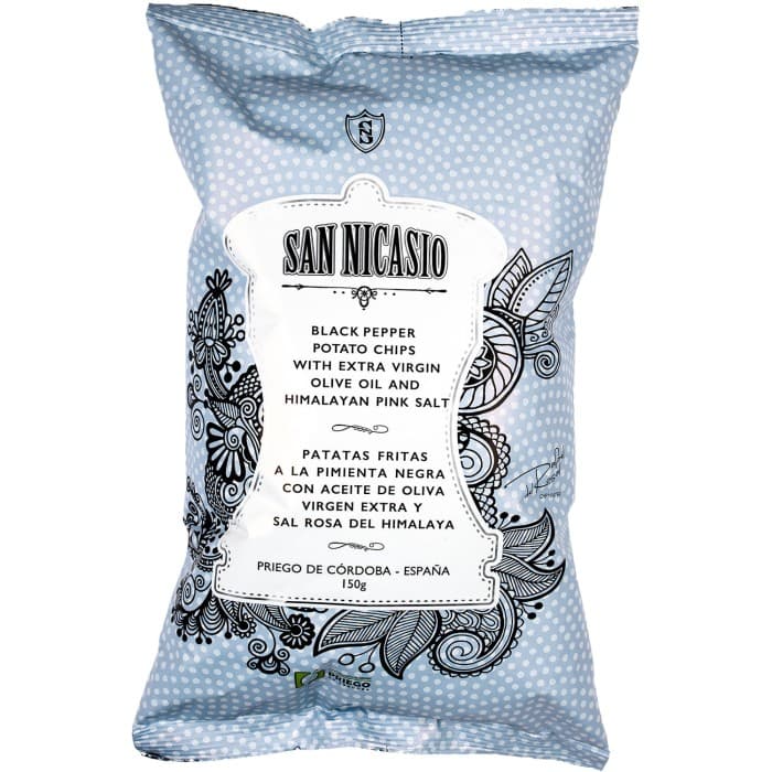 San Nicasio Chips Extra Virgin Svartpeppar 150g – från San Nicasio – 59 kr – hos Delitea