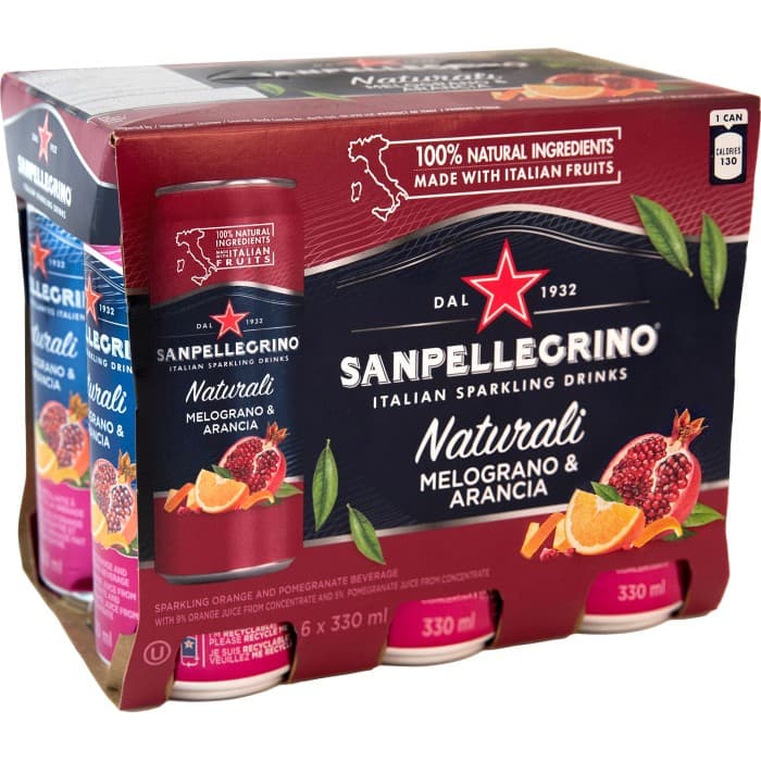San Pellegrino Melograno Arancia Läsk 6x33cl – från San Pellegrino – 80 kr – hos Delitea
