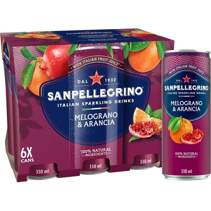 San Pellegrino Melograno Arancia Läsk 6x33cl - från San Pellegrino - 84 kr - hos Delitea