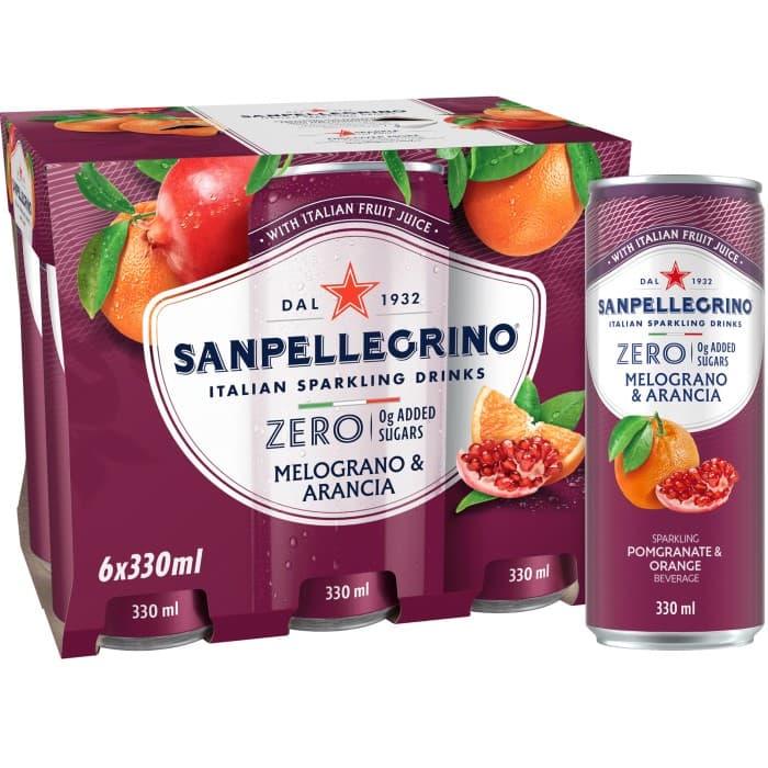 San Pellegrino Granatäpple & Apelsin Zero 6x33cl – från San Pellegrino – 84 kr – hos Delitea