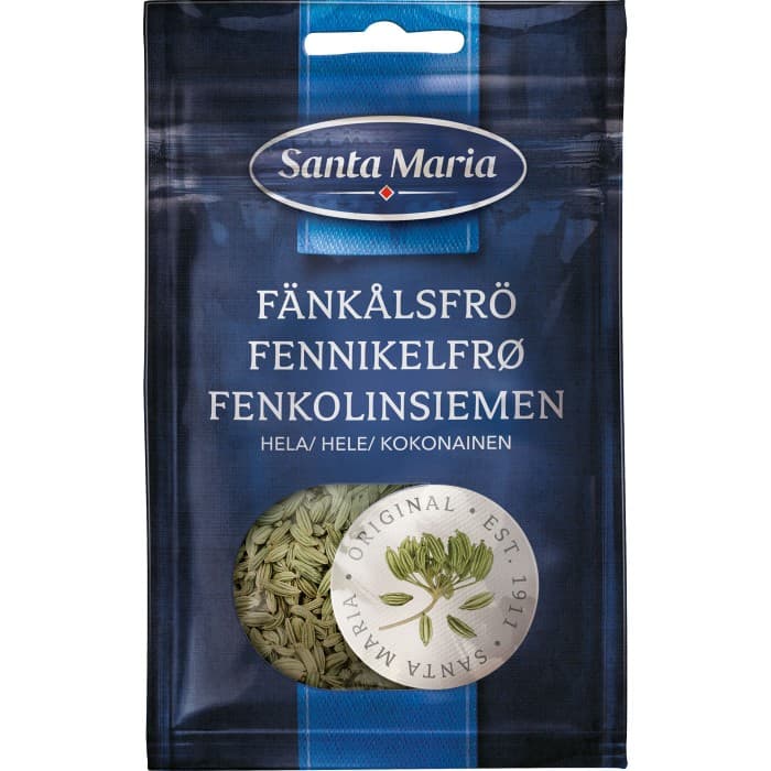 Santa Maria Fänkålsfrö Hela 13g – från Santa Maria – 15 kr – hos Delitea