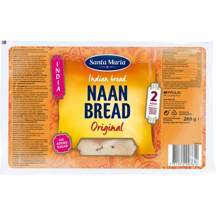 Santa Maria Naan Bread Original 260g