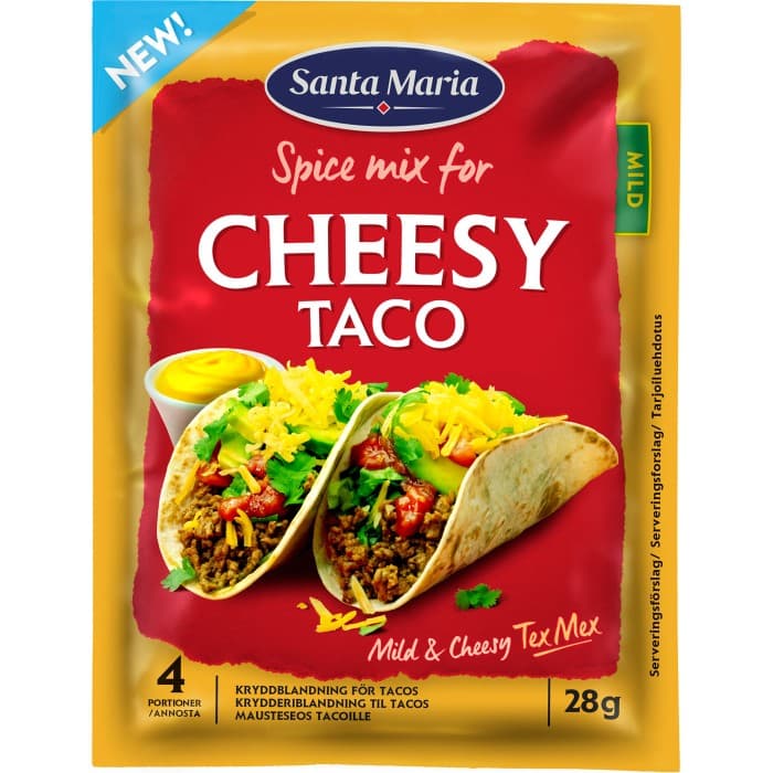 Santa Maria Taco Spice Mix Cheesy 28g – från Santa Maria – 16 kr – hos Delitea