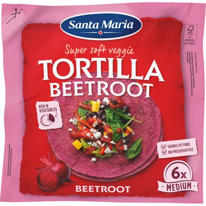 Santa Maria Tortilla Beetroot Medium 6-pack