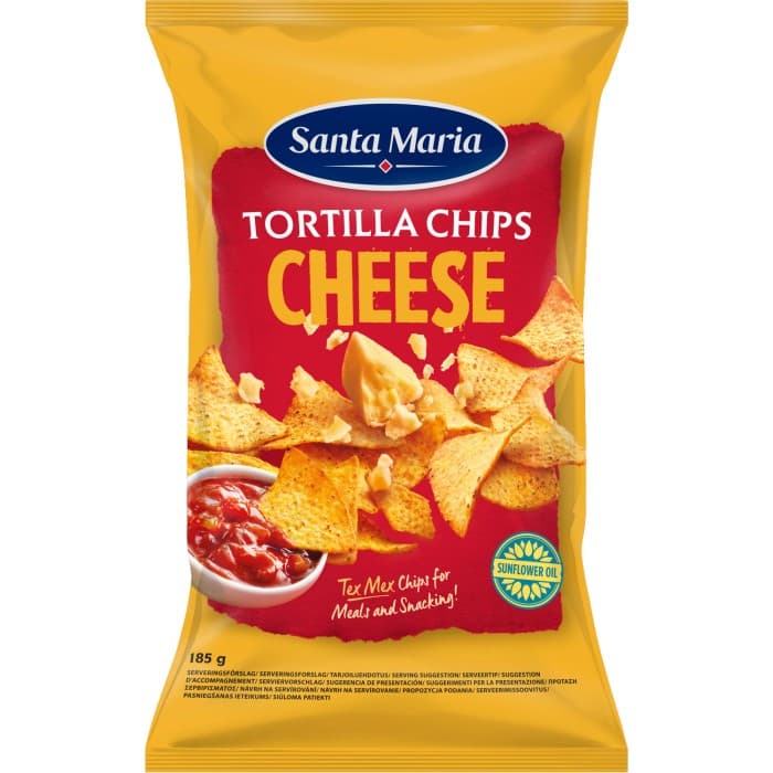 Santa Maria Tortilla Chips Cheese 185g – från Santa Maria – 19 kr – hos Delitea