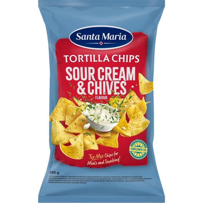 Santa Maria Tortilla Chips Sourcream & Chives 185g – från Santa Maria – 19 kr – hos Delitea