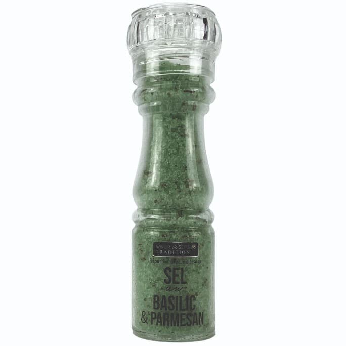 Savor & Sens Havssalt, Basilika & Parmesan i Kvarn 150g – från Savor & Sens – 89 kr – hos Delitea