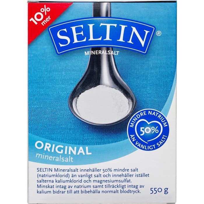 Seltin Mineralsalt +10% 550g – från Seltin – 26 kr – hos Delitea