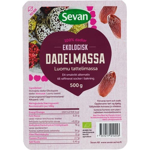 Sevan Dadelmassa Eko 500g – från Sevan – 36 kr – hos Delitea